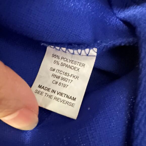 MOA MOA LASER CUT SLEEVE BLOUSE TOP COBALT BLUE SIZE L - Picture 4 of 5